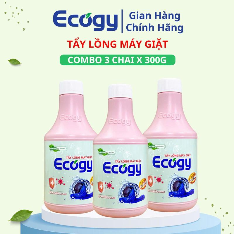COMBO 3 chai Tẩy lồng máy giặt Ecogy 300g chai Hỗ trợ làm sạch những cặn lắng caxi và chất bẩn cáu cặn diệt khuẩn và nấm mốc bên trong lồng máy giặt dạng bột dùng cho cả máy Lồng đứng và cửa ngang.