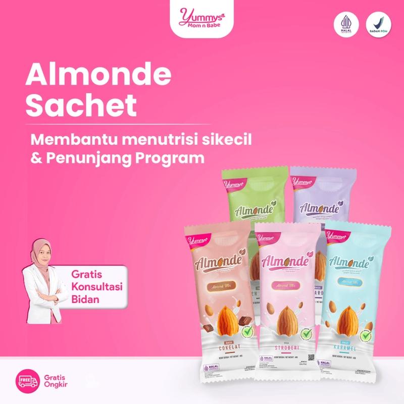 ALMONDE SACHET - Susu Almond untuk TM 1 hingga TM 2 | Nutrisi Untuk Bunda &Tumbuh Kembang Si Kecil 1