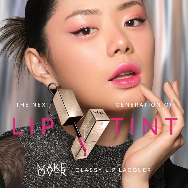 MAKE OVER Glassy Lip Lacquer X Hian Tjen - Lip Gloss Lip Tint Lipcream Lip Cream Lipstick Make Up Pigmented BEST SELLER long lasting time less stain with euphoria 1