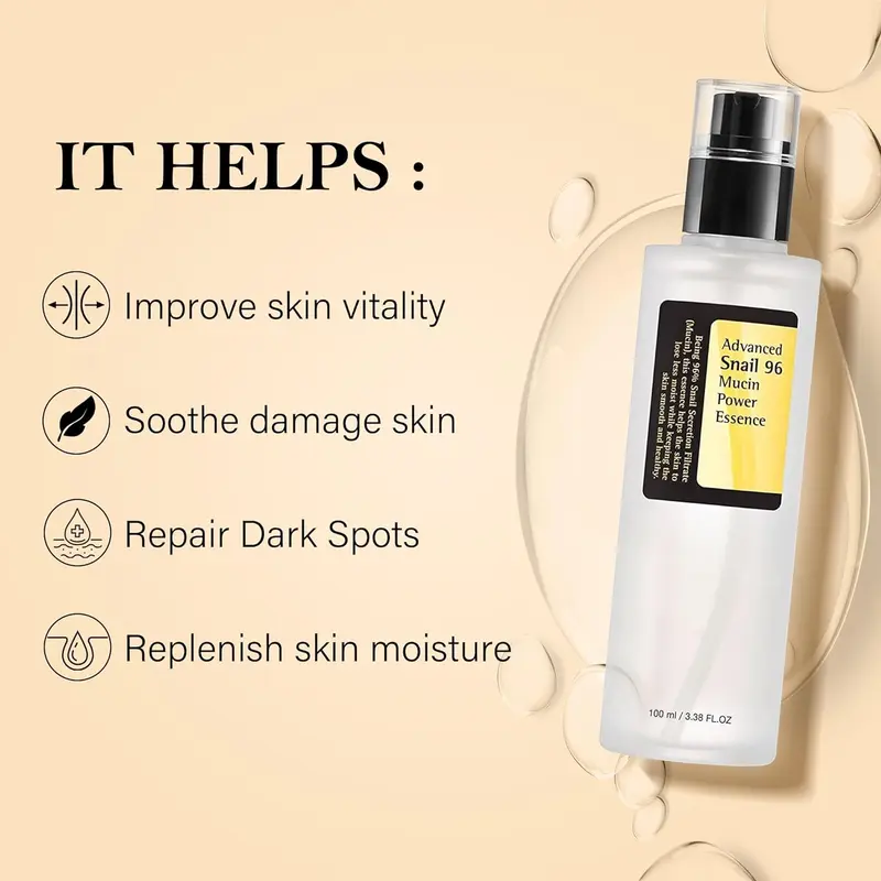 Serum Snail Mucin COSRX Advanced 96% Power, 100mL 3.38 fl.oz untuk Perawatan Kulit Wajah Oily Muka - Hydrating Facial Aging Essence 6