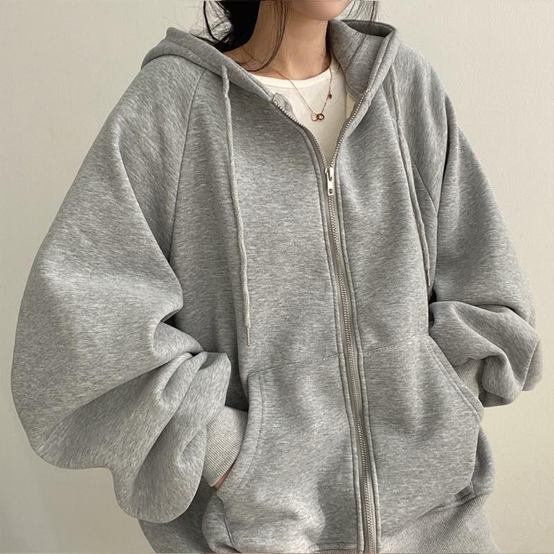 Áo Khoác Nỉ Hoodie Zip Nam Nữ Form Rộng, Áo Khoác Nỉ Bông Mũ 2 Lớp Dày Dặn Hàn…
