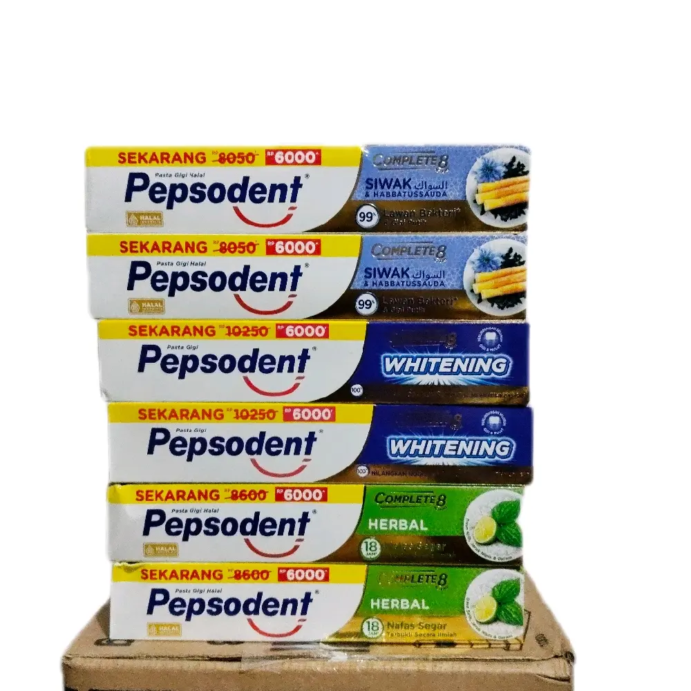 Pepsodent herbal siwak whitening 65gr paket 6pcs