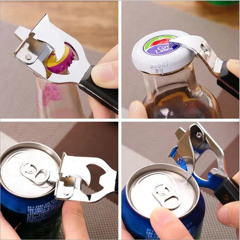 Can Opener / Alat Pembuka Botol Stainless Steel 3 in 1 Pembuka Kaleng & Botol Manual 2