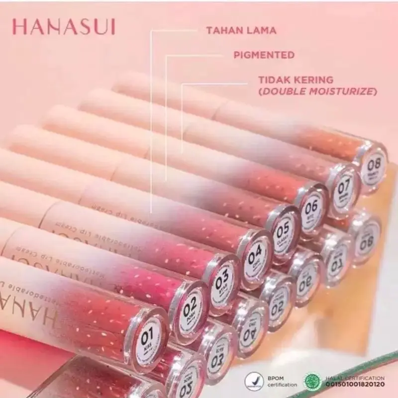 Lipstik Hanasui Mattedorable | Edisi Boba | Asli - Liptint, Liquid, Waterproof, Gloss, Bibir, Lipstick 3