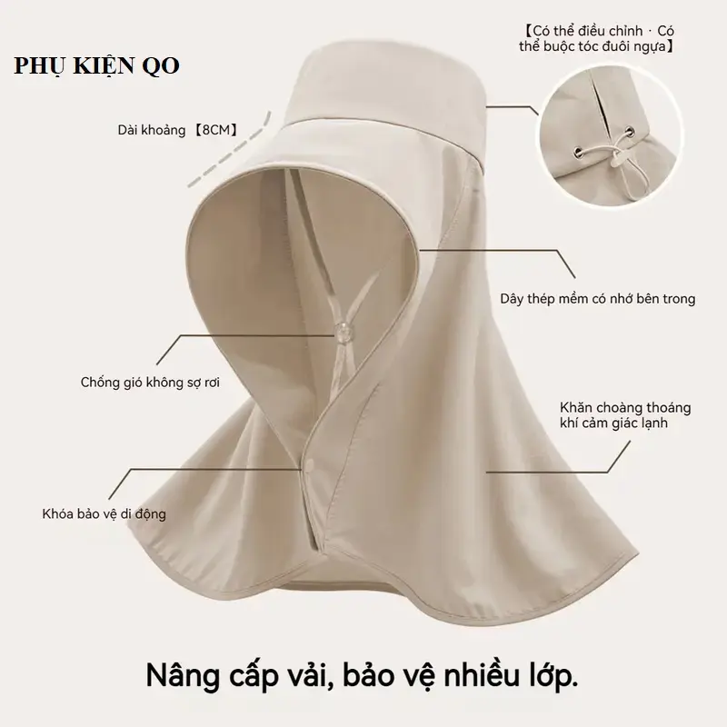 Mũ chống nắng có khăn quàng cổ, tích hợp, để bảo vệ cổ M29
