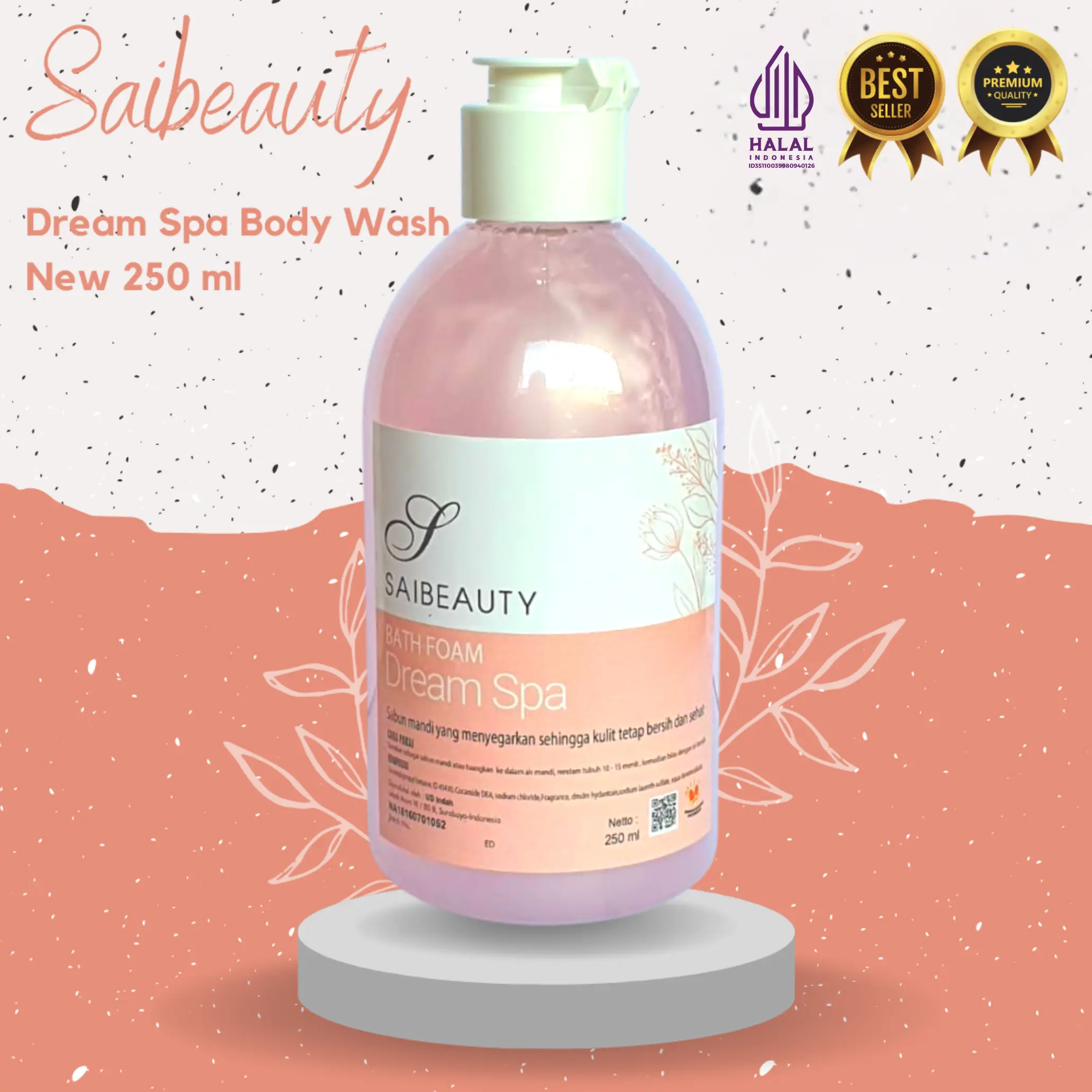 Terlaris SAIBEAUTY Sabun Mandi Cair BODY WASH FLIPTOP 250ML (BPOM & HALAL) bukan body shop Soap Lavender vegan mengeksfoliasi