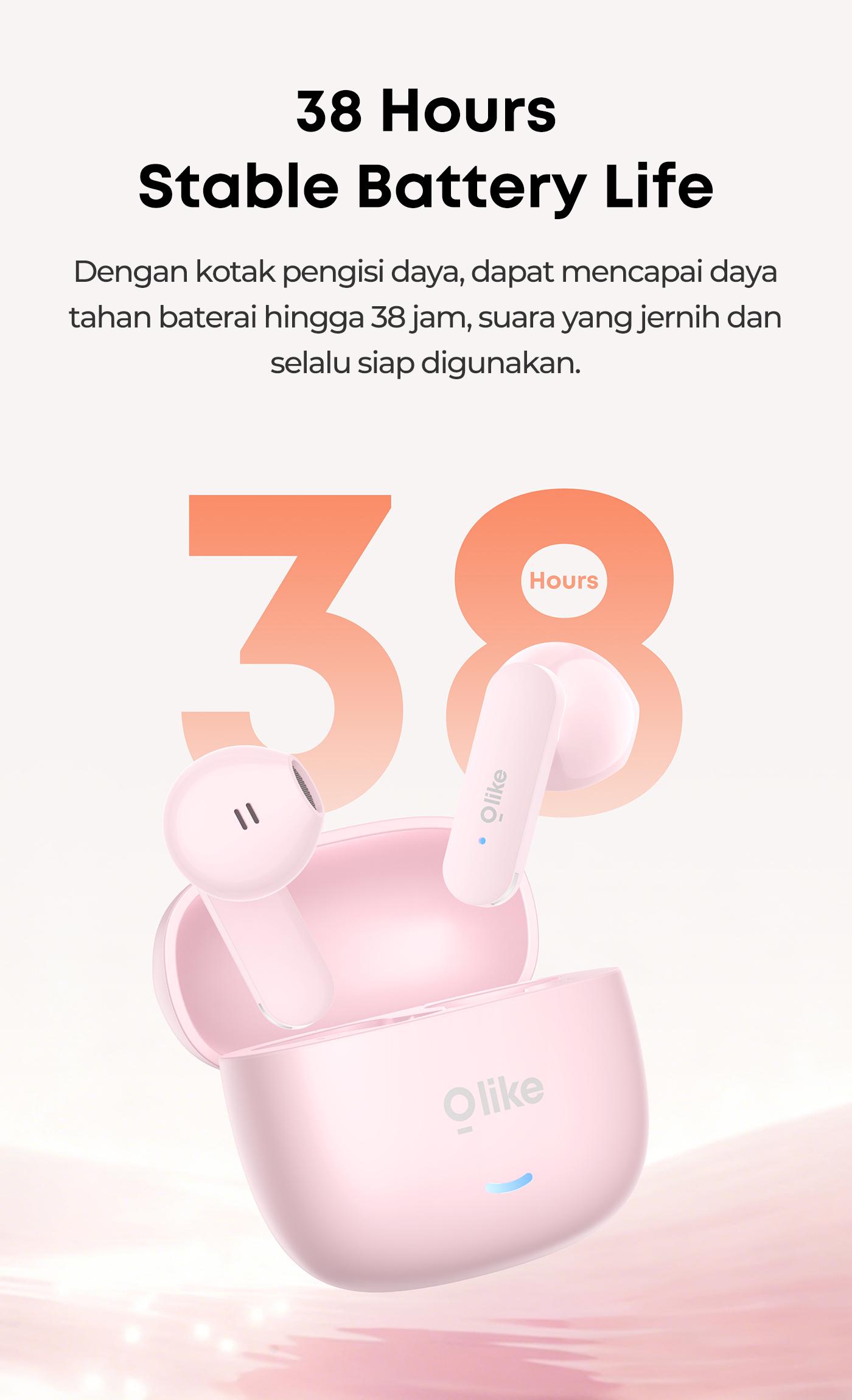 [EXCLUSIVE TONI CU] Olike Mini TWS T100S Bass True Wireless Earphone Bluetooth 6.0 Low Latency Driver 13mm Playtime 38 Hours IPX4 Waterproof Garansi 12 Bulan