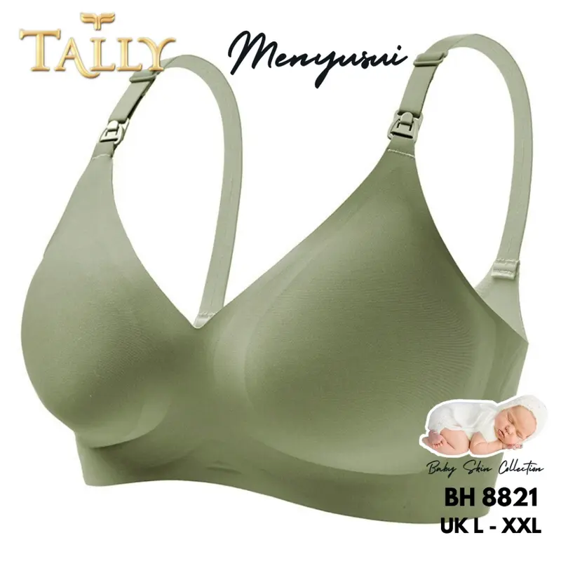 TALLY BH 8821 Bra Wanita Bra Menyusui Tanpa Kawat Busa Tipis Bahan Seamless Kait 3 Bra Maternity Pakaian Dalam Wanita Ibu Hamil Busui 0