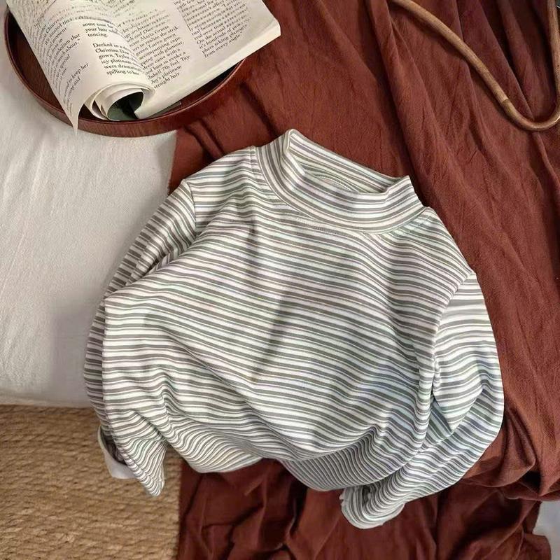 MẸ THÓC Áo bé trai bé gái: Áo giữ nhiệt kẻ ngang trơn clasic hàng QCCC by KID CLOTHING