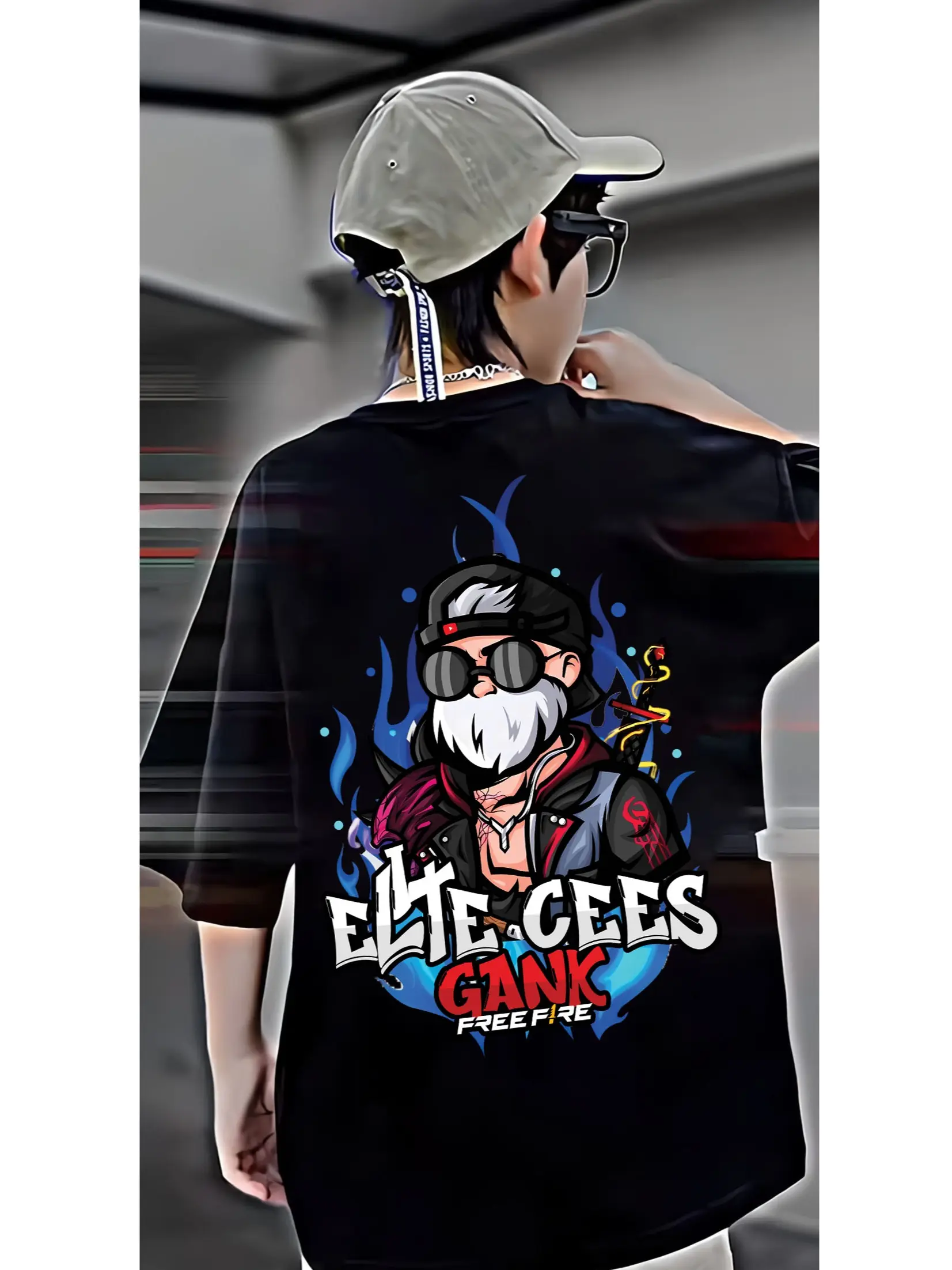KAOS ANAK ELITE CEES SG OPM MASKER FF DB BLUE FIRE MOTIF A DAN B .T-shirt Cotton combed 30s lembut adem 100% baju pria dan wanita Digital Kain Printing Sablon Pendek Katun ubaju pria Cowok Katun Santai Nyaman Atasan Fashion