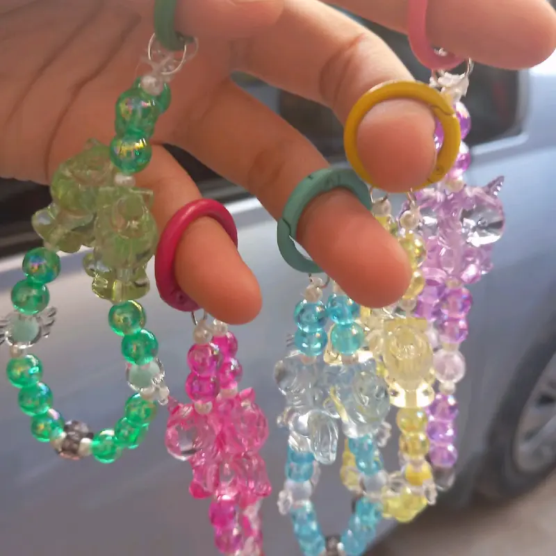 Gantungan Kunci Karakter Unicorn untuk Anak dan Dewasa Aksesoris Manik Hadiah Souvenir 7