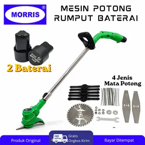 MORRIS Mesin Potong Rumput 2 Batre Cordless Gulma Alang-alang Murah Original