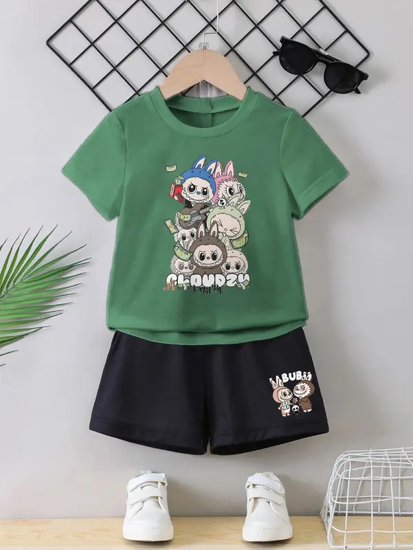 Setelan Anak Labubu untuk Usia 1-10 Tahun - Baju Anak Perempuan dan Laki-laki - Fashion Anak-Anak Katun Parsel 4