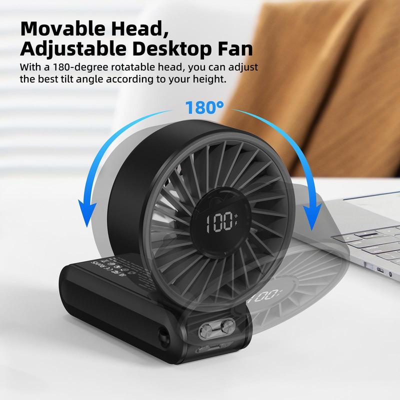 GOOJODOQ GFS003 Folding Mini Fan 4000 MAH With Smart LED Screen Display 100 Level Speed - Kipas Mini 5