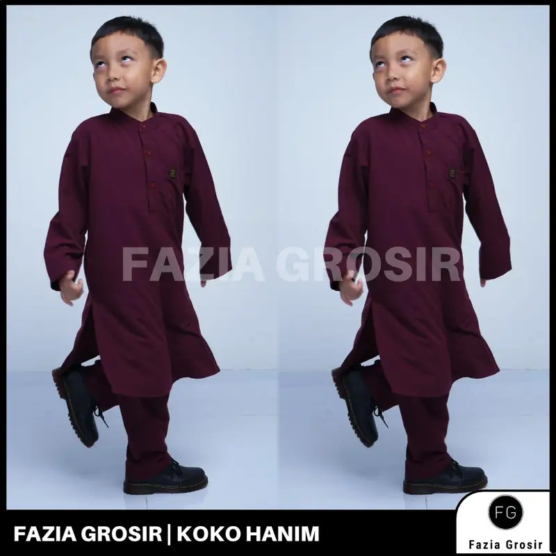 FAZIA GROSIR Baju Koko Anak Laki Laki Hanim by Rainan ORI usia 1 sampai 12 tahun kurta Lengan Panjang 2