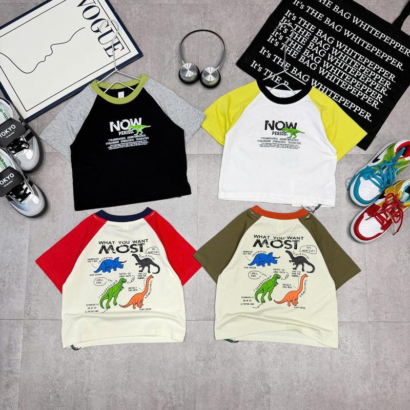 Size 11-23kg Áo phông cotton QC kiểu cho bé Bé gái ,Bé trai Cotton Thoải mái Vải Cotton