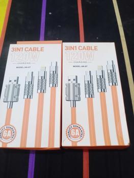 Product Review of Kabel data PS-07 3 IN 1 Fast Charging PD 120W cable charger TYPE C LIGHTNING MICRO multifungsi from I** 1