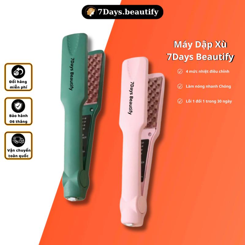 Máy dập xù 7days. beautify Dập Phồng Chân Tóc Răng Vuông 4 Mức Nhiệt