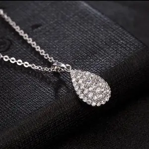Kalung titanium wanita silver perak model Ber lian mewah antikarat tidak luntur