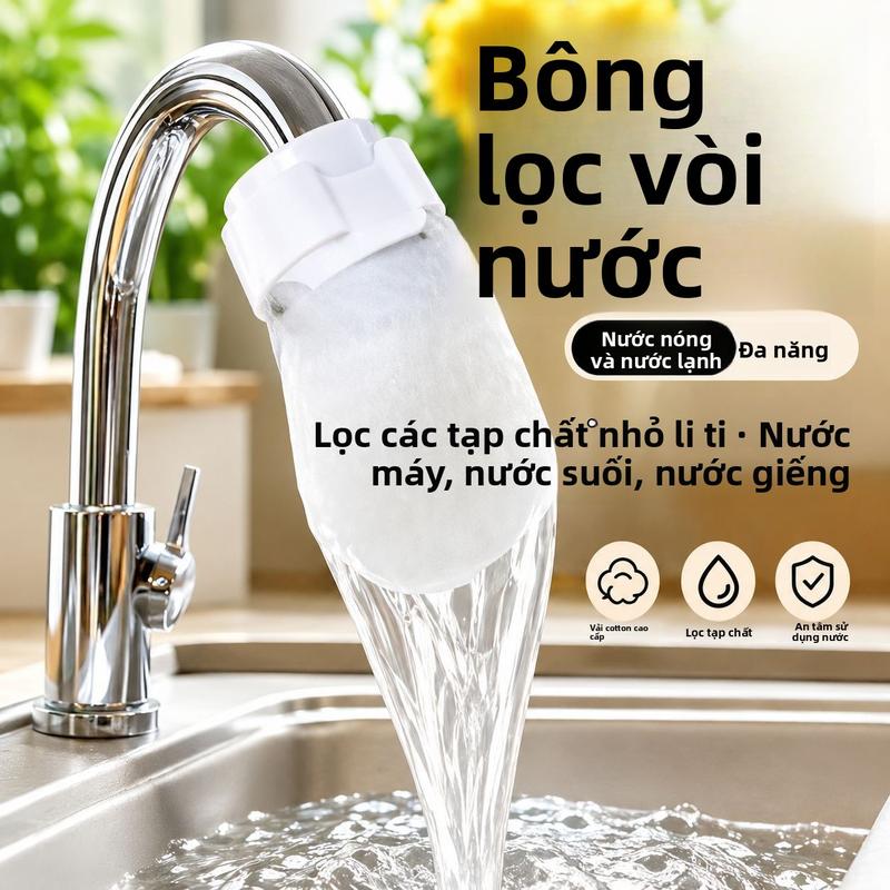 Túi lọc nước máy đầu vòi bằng bông lọc dày dùng một lần mới lọc nước giếng nước máy nước tự nhiên nước suối hiệu quả cao tiện lợi cho gia đình