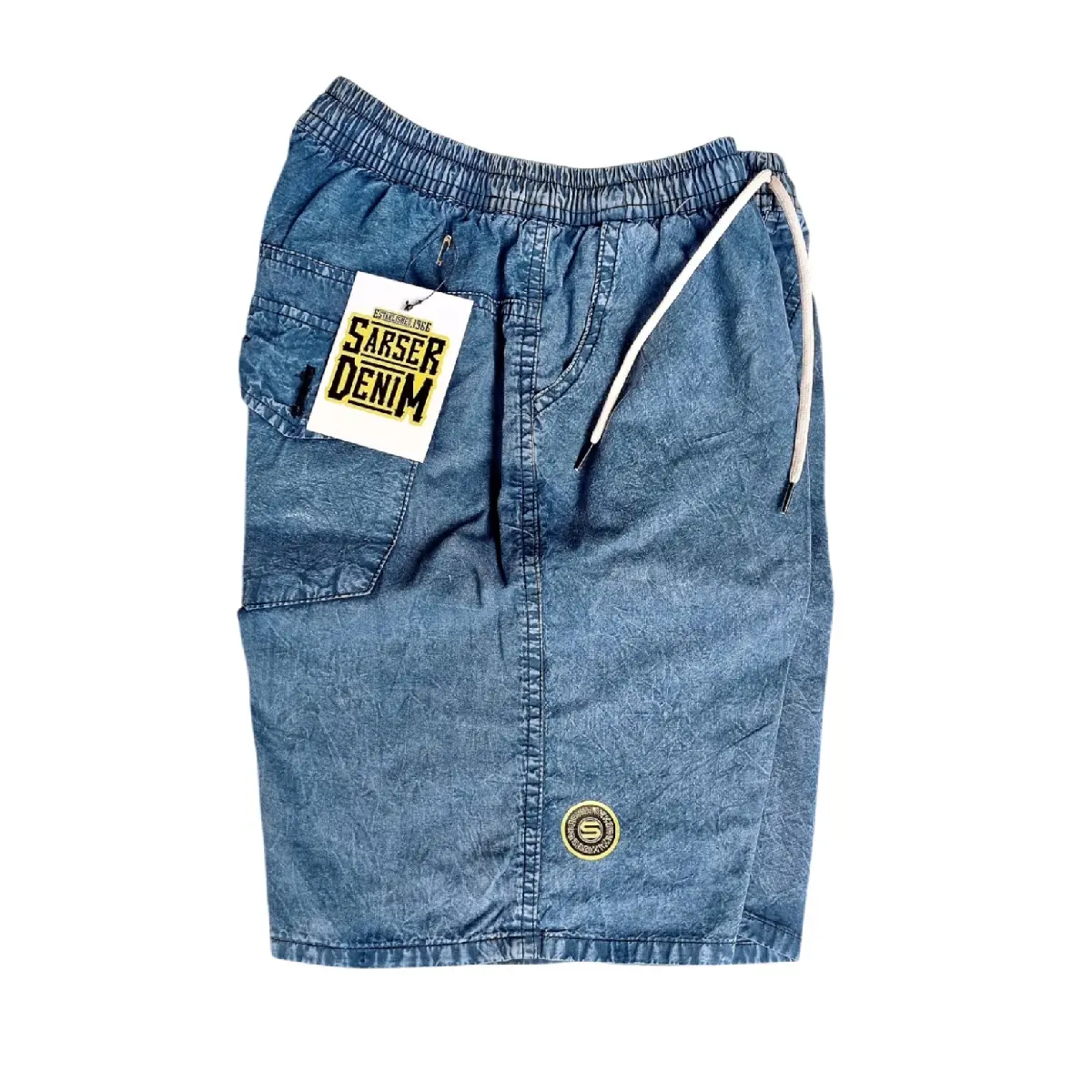 Celana Pendek Laki Laki Boardshort Jeans Snow Wash Light Blue Distro Celana Pendek Bawah Lutut Premium Good Shorts Celana Surfing Pantai Santai