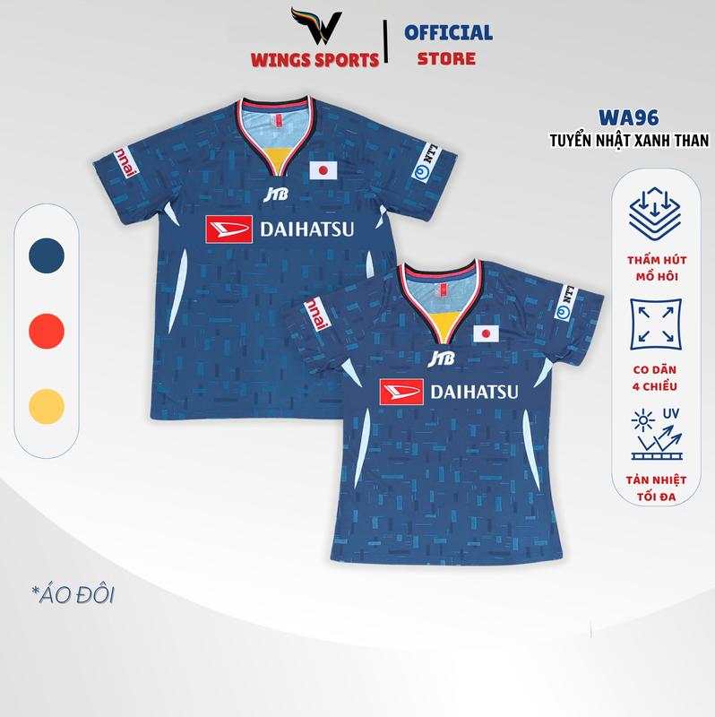  Áo cầu lông WA96 tuyển Nhật màu xanh than dành cho tập luyện và thi đấu 