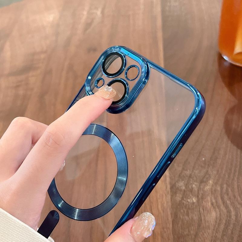 Softcase Original Resmi Magsafe Magnetic Wireless Charging Plating Case Untuk IPhone 15 14 13 12 11 Pro Max 5
