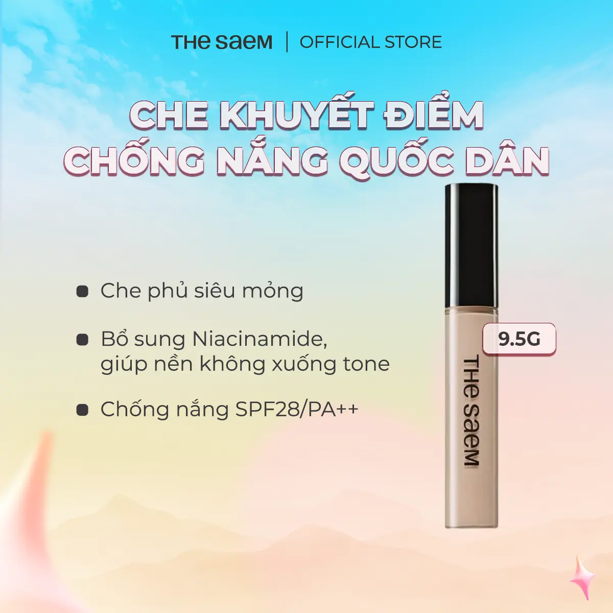 Kem Che Khuyết Điểm The Saem Cover Perfection Tip Concealer 9.5g
