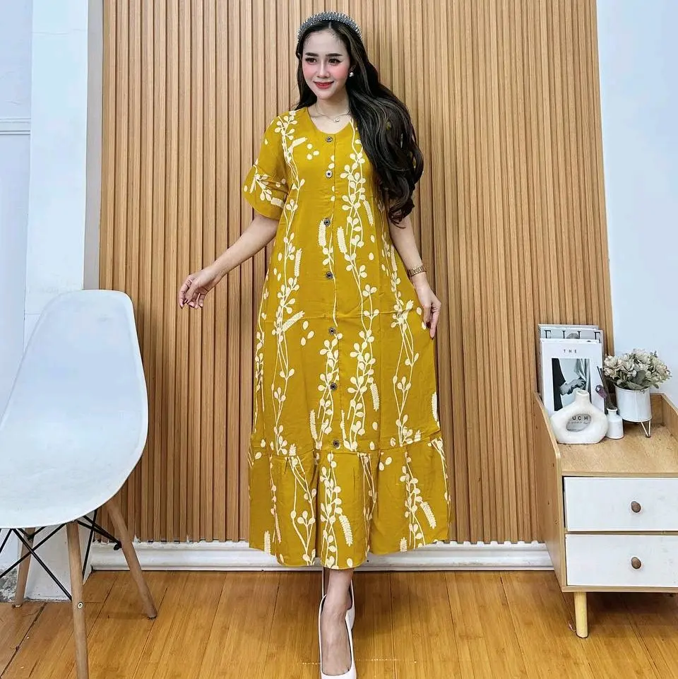 Daster andin rempel Kekinian Bahan Rayon Busui Friendly dengan Tali Samping - Ld 110 cmPb 110 cm - Bumil, Wanita