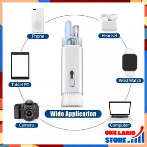 OLS Brush Pembersih Keyboard 7 in 1 Multifunction Pen Cleaner Sikat Folding with Key Puller