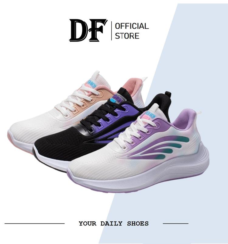 DUNIA FASHION - DF 736 Sepatu Wanita Sepatu Olahraga Model Korea Premium Quality Casual Shoes 1