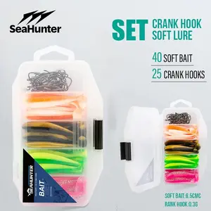 [OFFICIAL] SeaHunter T Tail Umpan Soft 1 Set 7.0cm/2g, SET Kotak=66 PCS Soft Bait Umpan Pancing Lembut Lure Alat soft bait