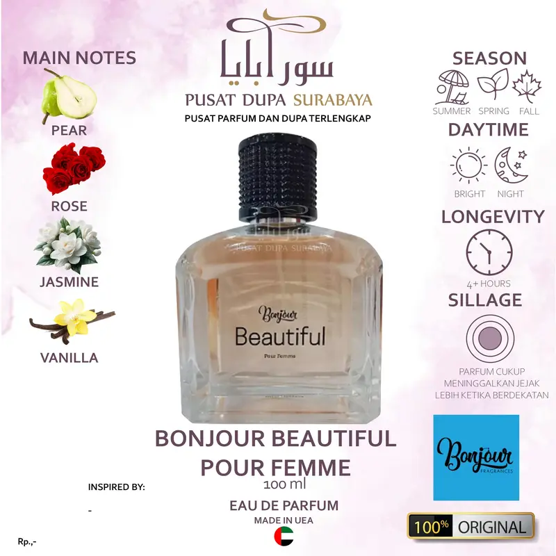 Parfum Asli Arab Original Premium Bonjour Beautiful Pour Femme 0