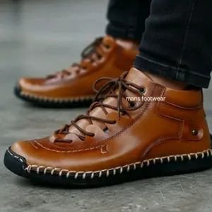 sepatu semi boots pria kulit sapi asli sepatu kasual kulit sapi asli sepatu pria kualitas kulit sapi asli