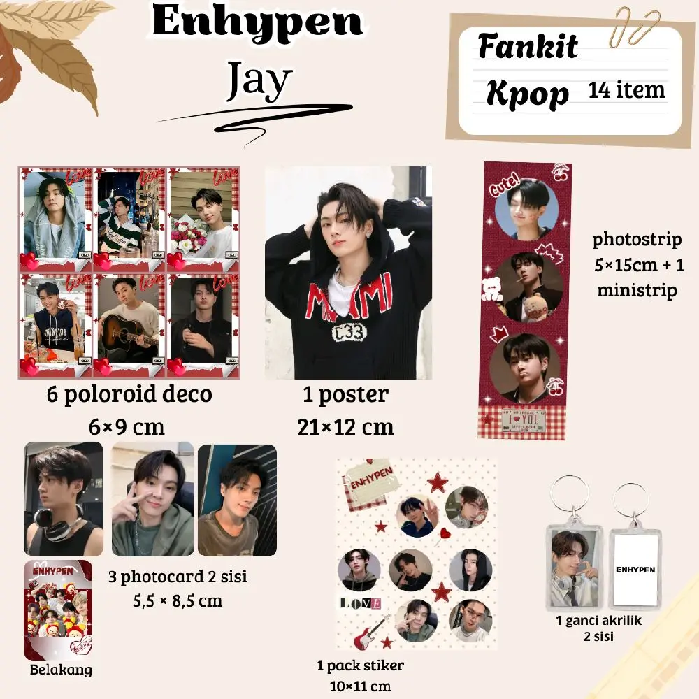 Fankit hemat  enhypen tema merah maroon