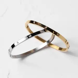 Gelang Titanium Anti Karat Aksesories Elegan Gelang Bangle Trendy Korean Bracelets