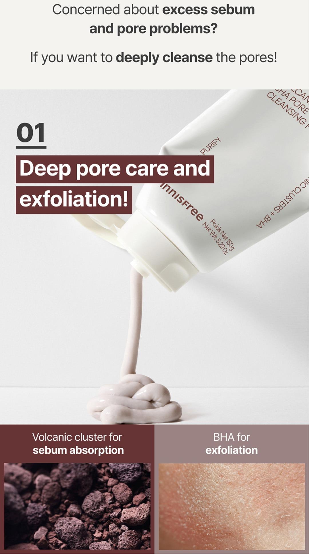 Buy 1 Get 4 Innisfree Volcanic BHA Pore Cleansing Foam Bundle - Facial Cleanser