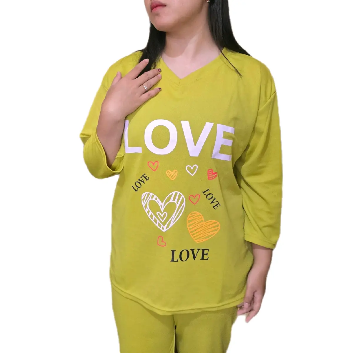 SETELAN FULL PRINT GAMBAR LOVE Model Pinguin Kekinian