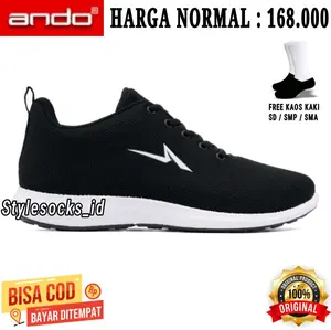 SEPATU SEKOLAH ANDO HITAM PUTIH / SEPATU ANDO ORLIN ORIGINAL 100%