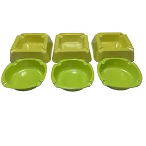 ASBAK BULAT/KOTAK HIJAU MUDA AESTETIK | ASBAK MELAMIN CERAH ELEGANT | SOUVENIR