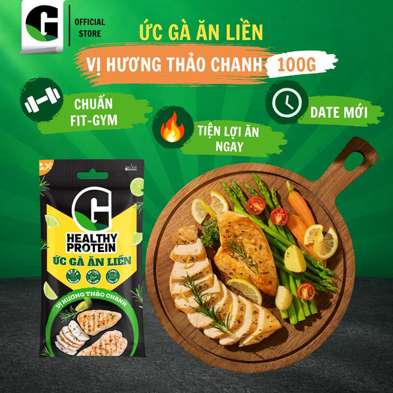 Ức gà ăn liền G Kitchen vị hương thảo chanh 100g [Giao nội thành HCM]