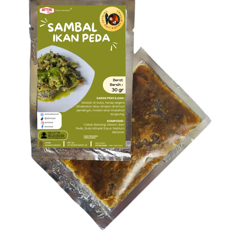 Sambal Ikan Peda Cabe Ijo Sachet 30gr Siap Makan Attin Food