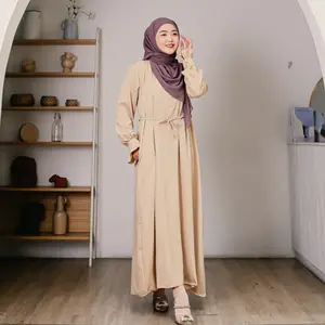 Maisaya Clemira Dress - Gamis Abaya Wanita Muslim, Bahan Yoryu Crinkle Premium Nyaman