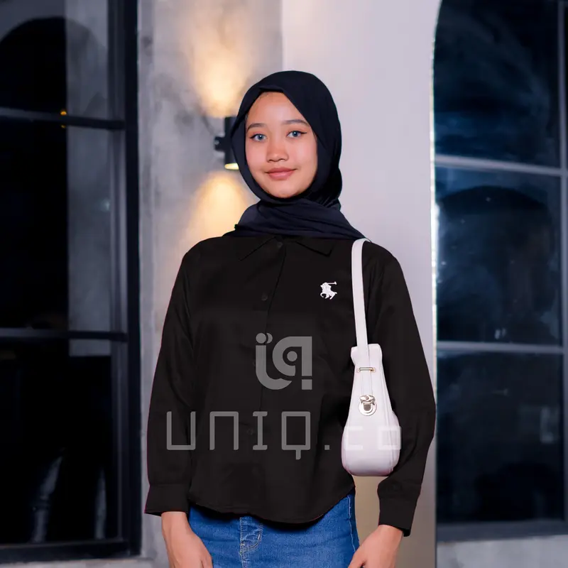 Uniq.co | Kemeja Wanita Shakila Bordir Premium Outwears | Kemeja Atasan Wanita Casual Lengan Panjang 4