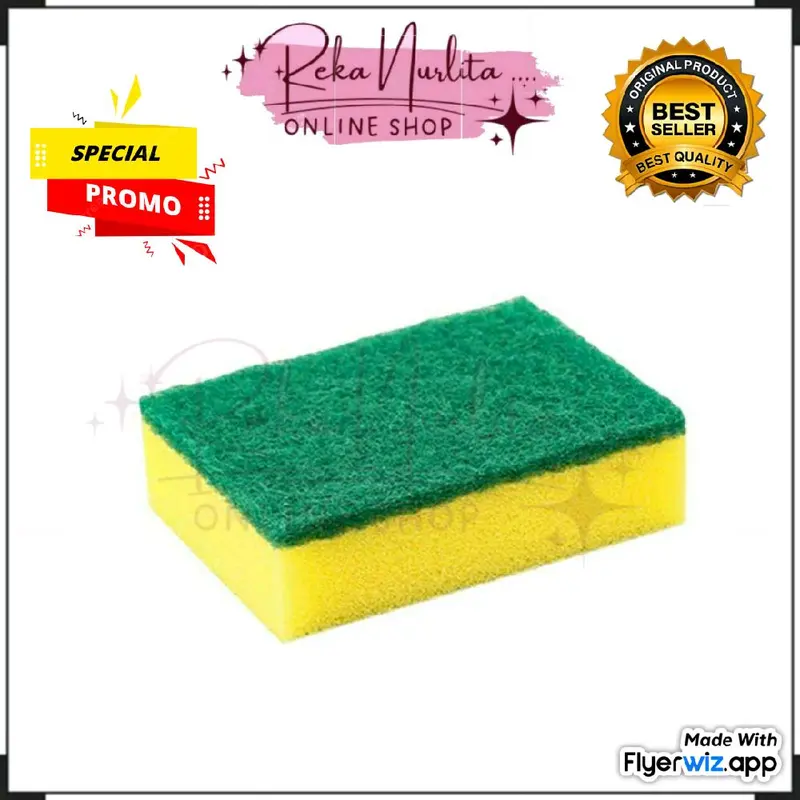 Spon Cuci Piring Spon Serbaguna Busa Kuning Hijau 2