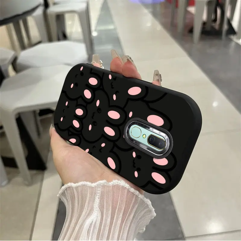 Ốp Chống Va Đập Nhám Silicon, Dành Cho OPPO F9, F11, F19, F17 PRO, F23 4G Và 5G, Ống Kính Mạ Điện, Cá Nhân Hóa, Thiết Kế Sáng Tạo, Nhiều Thỏ Bông