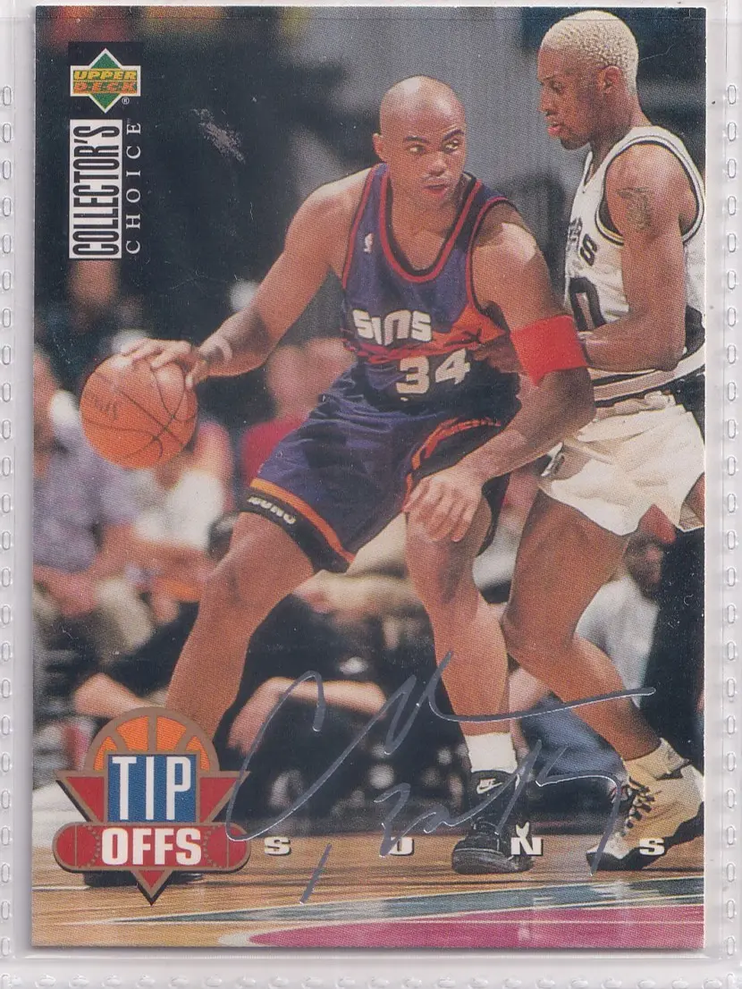 1994-95 Upper Deck Collector's Choice Silver Foil Signature #186 Tip Offs Charles Barkley