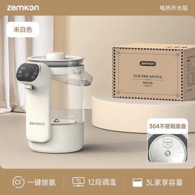 Bình đun nước khử clo, chất liệu inox 304 ZEMKON