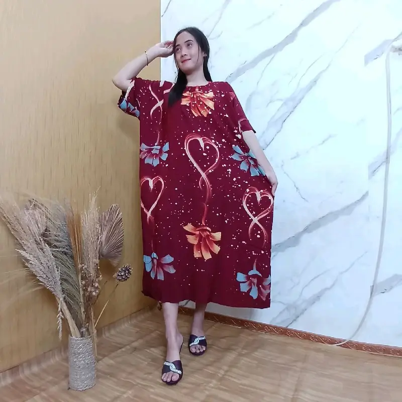 Daster Jumbo LOVE LOVE Ld 140cm Rayon Premium  Daster Kekinian Nyaman Wanita Dress Kancing Ibu Hamil Busui 0