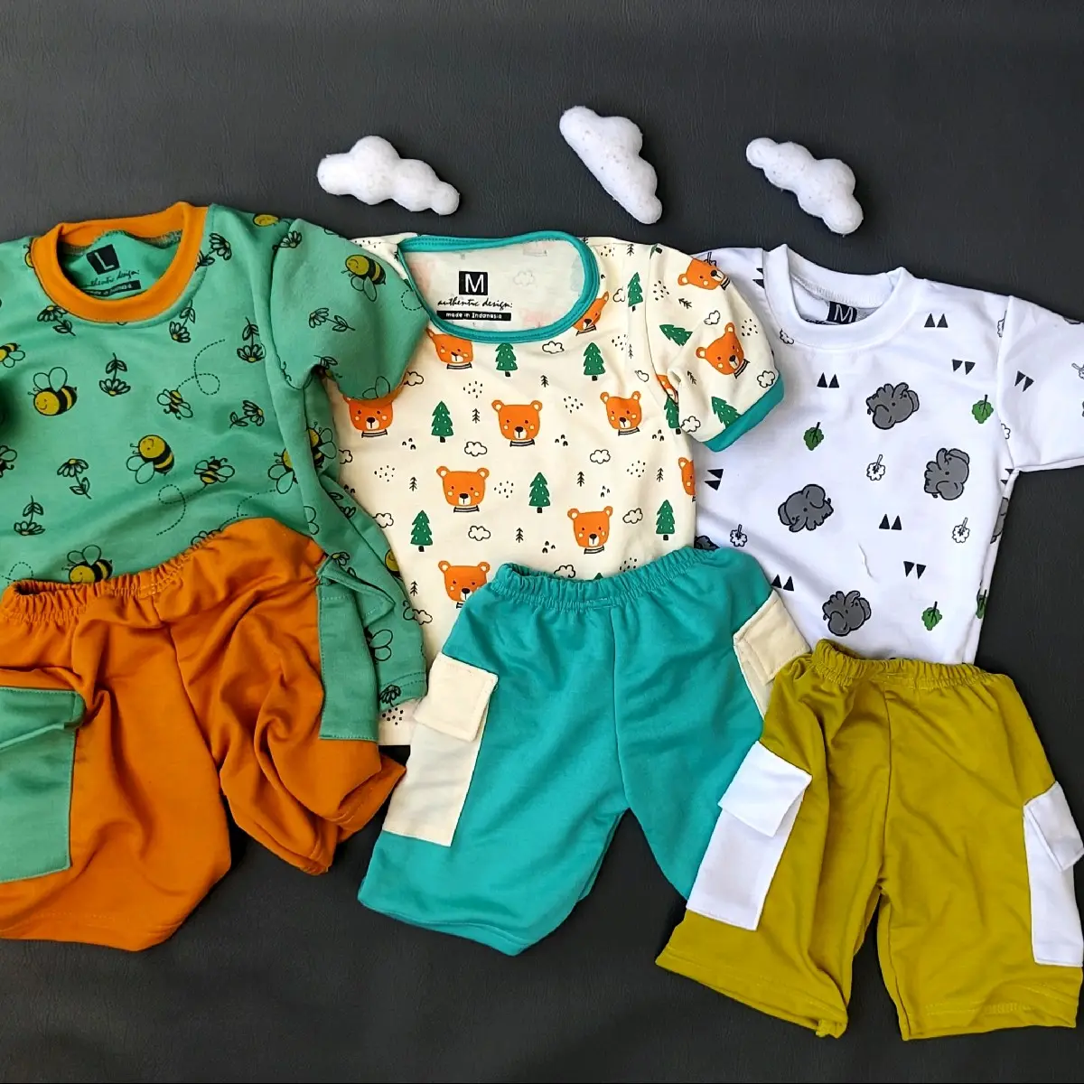 stelan pendek full print anak Fashion